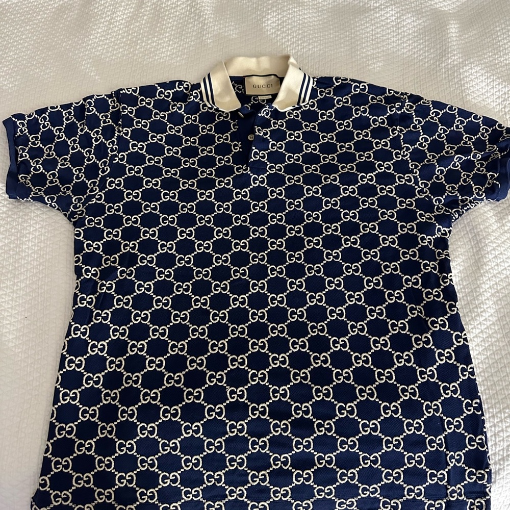 AUTHENTIC!!! GUCCI GG STRETCH COTTON POLO